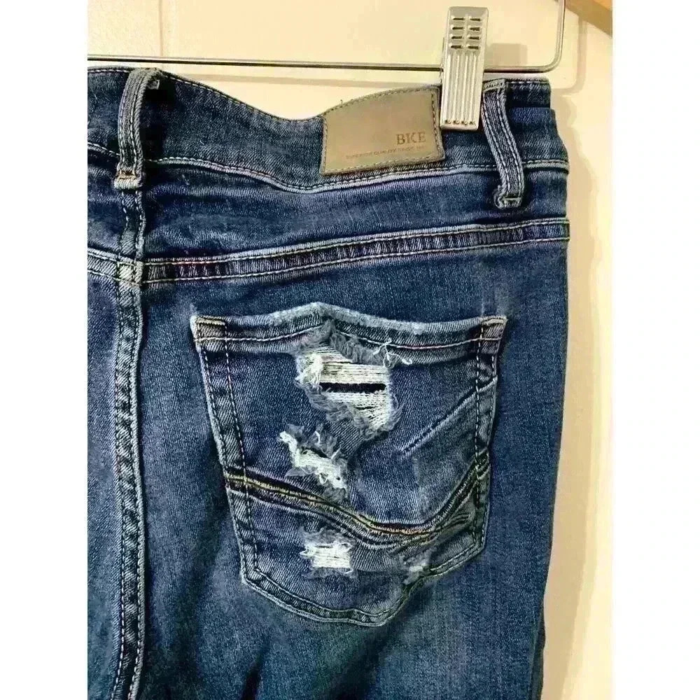 BKE Jeans Women's 26 Victoria Universal Fit Mid Rise Skinny Distressed pocket - Picture 3 of 9